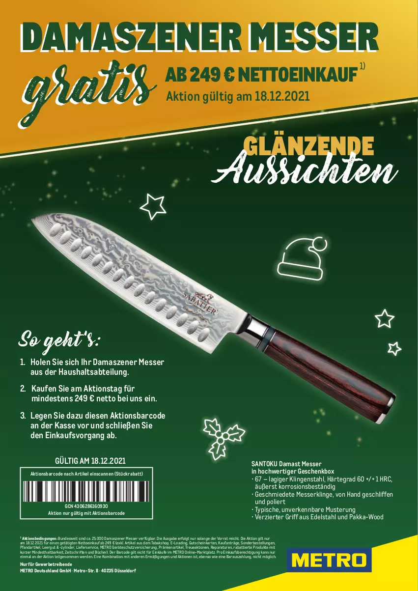 Aktueller Prospekt Metro - Gratiszugabe Messer - von 18.12 bis 18.12.2021 - strona 2 - produkty: Abtei, edelstahl, erde, Geschenkbox, gutschein, LG, lieferservice, messer, Metro, Ti