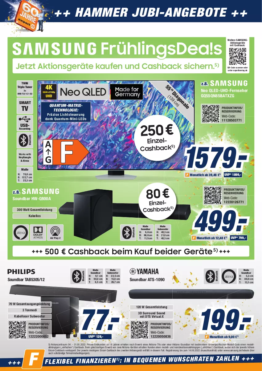 Aktueller Prospekt Expert Aurich - Prospekte - von 12.05 bis 18.05.2022 - strona 14 - produkty: alexa, angebot, angebote, Atrix, dell, dvb, DVB-T, eis, fernseher, fisch, fische, leds, Mode, ndk, qled, rwe, Samsung, soundbar, Spezi, Subwoofer, Ti, tuner, uhd, usb