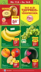 Gazetka promocyjna Aldi Nord - Von Montag - Gazetka - ważna od 16.08 do 16.08.2025 - strona 2 - produkty: aldi, banane, bananen, Cif, eis, Elan, früchte, kiwi, kiwifruit, melone, reis, Schal, Schale, tafeläpfel, tafeltrauben, Ti, trauben, wasser, wassermelone, ZTE
