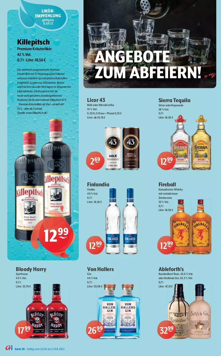 Aktueller Prospekt Getraenke Hoffmann - Prospekte - von 22.08 bis 27.08.2022 - strona 10 - produkty: alkohol, angebot, angebote, auer, ball, beere, beeren, beko, bier, Biere, brut, burgunder, cider, cocktail, edelstahl, eier, eis, elle, fleisch, frucht, früchte, früchten, gin, grauburgunder, grauer burgunder, grill, hartkäse, Heu, Käse, kraft, kräuter, kräuterlikör, kräutern, lamm, licor, licor 43, likör, lion, mac, nero, pasta, Pecorino, primitivo, rezept, Ria, riesling, rioja, rosato, rum, saft, Sierra, sierra tequila, somersby, spätburgunder, Sugo, teller, tempranillo, tequila, Ti, trauben, vodka, wein, weine, whisky