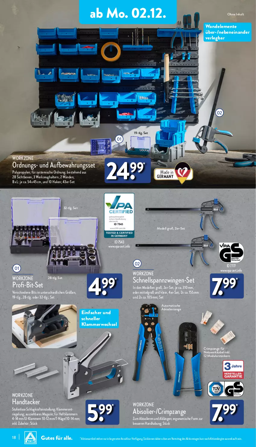 Aktueller Prospekt Aldi Nord - Von Montag - von 02.12 bis 07.12.2024 - strona 18 - produkty: abis, auto, dell, elle, ente, Germ, gin, Klammern, kraft, lamm, LG, magazin, Mode, riegel, rwe, Ti, tisch, werkzeug, Werkzeughalter, ZTE