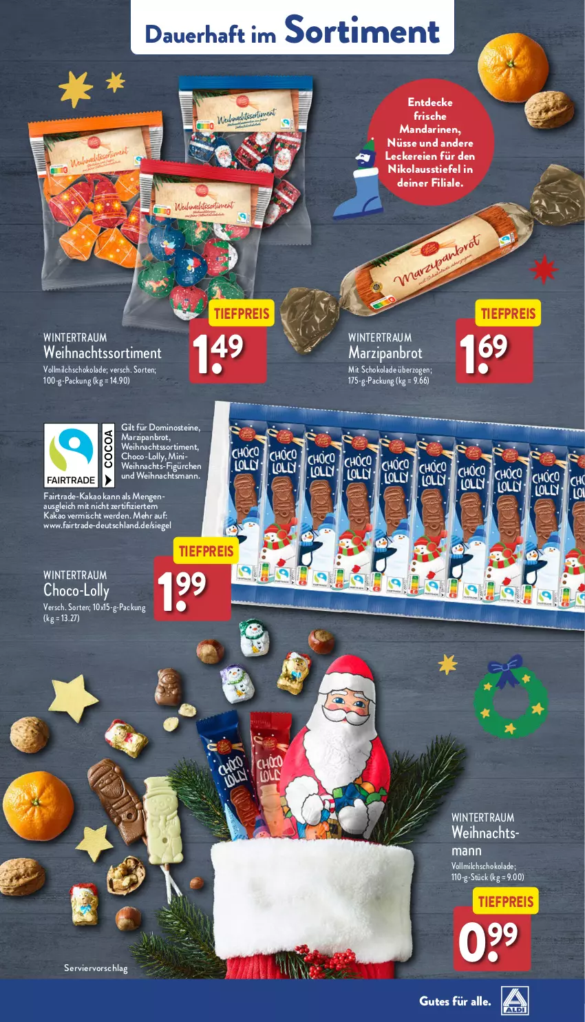 Aktueller Prospekt Aldi Nord - Von Montag - von 02.12 bis 07.12.2024 - strona 42 - produkty: auer, brot, decke, Dominosteine, eis, erde, kakao, mandarine, mandarinen, marzipan, milch, reis, schoko, schokolade, Ti, tiefpreis, vollmilch