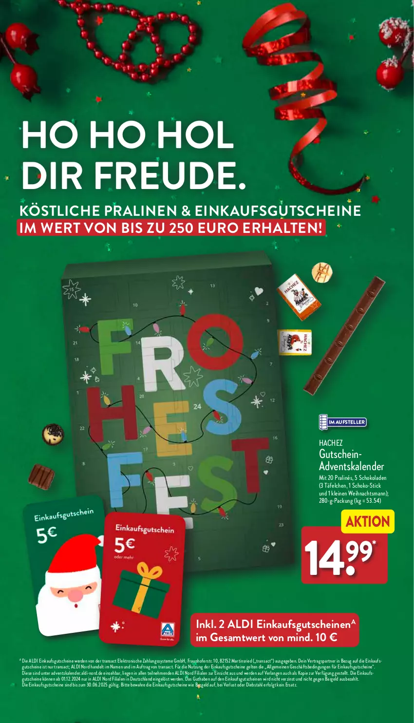 Aktueller Prospekt Aldi Nord - Von Montag - von 02.12 bis 07.12.2024 - strona 44 - produkty: Adventskalender, aldi, Elektro, elle, erde, gutschein, gutscheine, leine, LG, Liege, pralinen, sac, schoko, schokolade, schokoladen, teller, Ti, usb