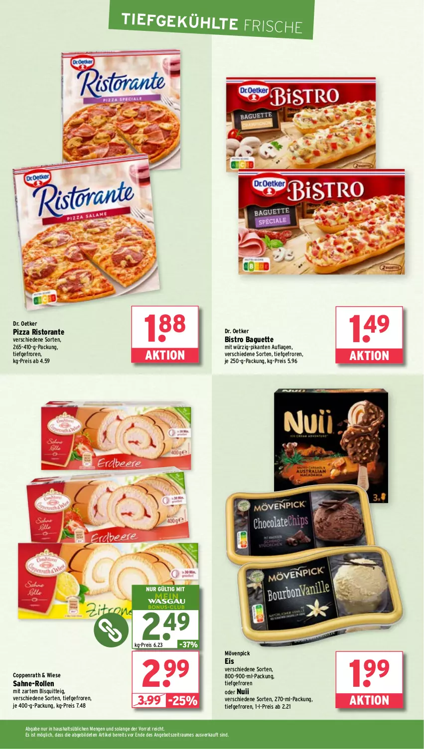 Aktueller Prospekt Wasgau - von 03.03 bis 08.03.2025 - strona 14 - produkty: angebot, baguette, Bistro Baguette, coppenrath, Dr. Oetker, eis, je 250-g-packung, mövenpick, mövenpick eis, nuii, pizza, reis, ristorante, sahne, Ti