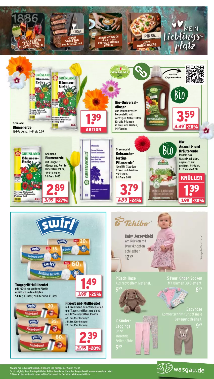 Aktueller Prospekt Wasgau - von 03.03 bis 08.03.2025 - strona 21 - produkty: angebot, asti, auer, beutel, bio, blume, blumen, blumenerde, cocktail, dünger, eis, erde, flasche, Garten, gin, hose, kaffee, Kinder, kleid, kräuter, leggings, müllbeutel, natur, pflanze, pflanzen, pflanzerde, Plüsch, Rauch, reis, Ria, rosen, sac, socken, stauden, steak, Ti, tragegriff, trauben