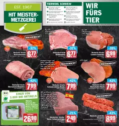 Gazetka promocyjna Hit - Prospekte - Gazetka - ważna od 14.05 do 14.05.2022 - strona 4 - produkty: auer, bio, braten, cevapcici, eis, elle, ente, fleisch, gewürz, gulasch, hackfleisch, Kette, kotelett, Meister, monitor, nackenkoteletts, natur, pfanne, pfannen, pute, reis, Ria, rind, rinder, rinder-rouladen, rindfleisch, ring, rouladen, saft, Schal, Schale, schwein, schweine, schweinerücken, Sport, steak, steaks, teller, Ti, Tiere, tisch, wein, weine, ZTE