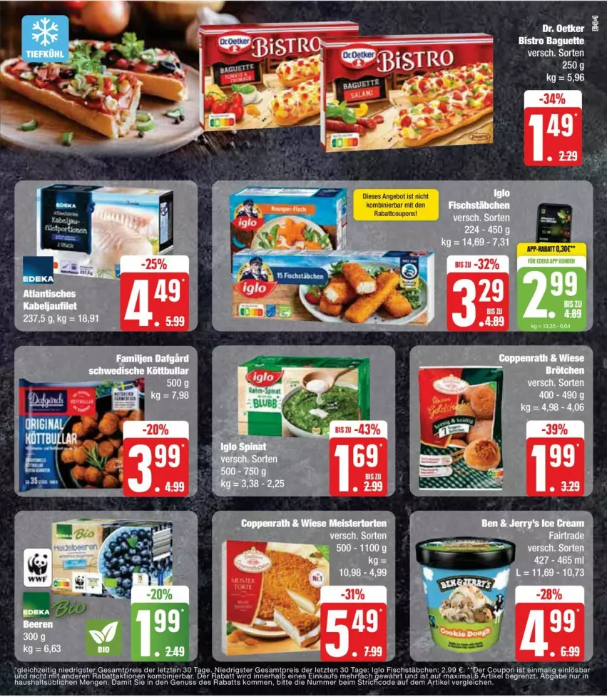 Aktueller Prospekt Edeka - Prospekte - von 22.01 bis 27.01.2024 - strona 13 - produkty: angebot, coupon, coupons, eis, fisch, iglo, nuss, reis, spinat, Ti, ZTE