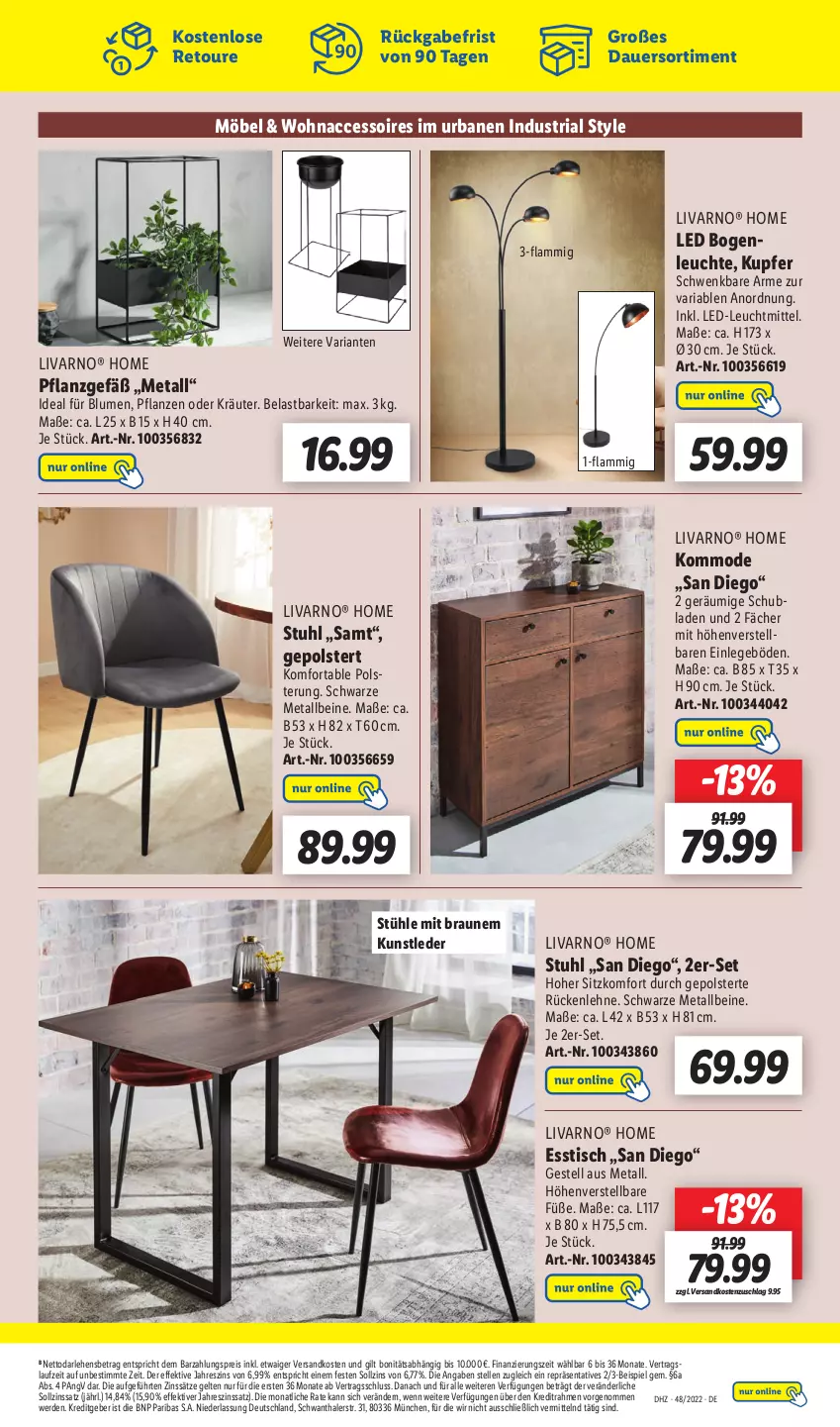 Aktueller Prospekt Lidl - Wochen-Highlights im Onlineshop - von 28.11 bis 04.12.2022 - strona 9 - produkty: ACC, accessoires, auer, blume, blumen, braun, eis, elle, erde, esstisch, kommode, kräuter, lamm, Leuchte, leuchtmittel, möbel, Mode, ndk, oder kräuter, pflanze, pflanzen, reis, Ria, rückenlehne, schubladen, stuhl, Stühl, Ti, tisch