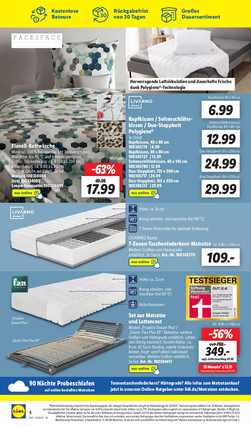 Aktueller Prospekt Lidl - Aktionsprospekt - von 23.10 bis 28.10.2023 - strona 60 - produkty: asti, auer, Bau, baumwolle, bett, bettwäsche, decke, dell, eis, elle, erde, Ergee, federkern, Holz, kissen, Kissenbezug, kopfkissen, latte, lattenrost, mars, matratze, matratzen, Mode, ndk, reis, Ria, steppbett, Tasche, taschen, taschenfederkern-matratze, Ti, Trockner, wolle