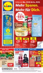 Gazetka promocyjna Lidl - Aktionsprospekt - Gazetka - ważna od 28.10 do 28.10.2023 - strona 1 - produkty: Adventskalender, angebot, angebote, Bad, bio, coupon, coupons, cremissimo, dallmayr, eis, gutschein, langnese, langnese cremissimo, Overall, pringles, reis, ring, rwe, Schneeoverall, sim, telefon, Ti, Tüte