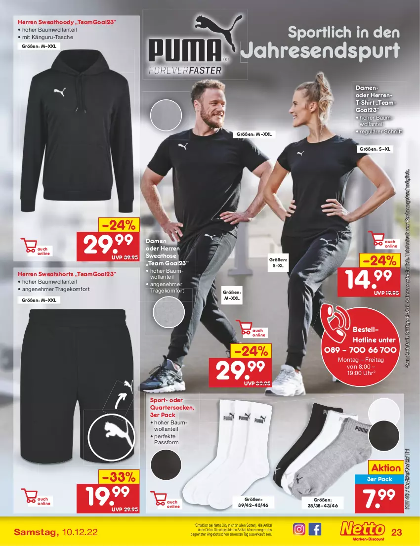 Aktueller Prospekt Netto Marken-Discount - Filial-Angebote - von 05.12 bis 10.12.2022 - strona 25 - produkty: angebot, Bau, hose, shirt, shorts, socken, Sport, Sweathose, sweatshorts, T-Shirt, Tasche, telefon, Ti, uhr, ZTE