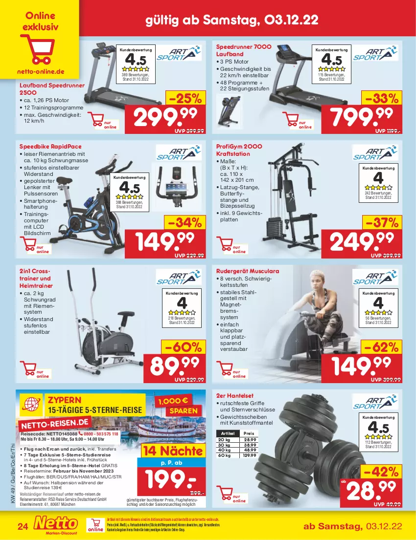 Aktueller Prospekt Netto Marken-Discount - Filial-Angebote - von 05.12 bis 10.12.2022 - strona 26 - produkty: buch, butter, computer, eimer, eis, kraft, latte, LG, Mantel, ndk, pute, reis, reiseveranstalter, reiseverlauf, smartphone, spee, Ti, uhr