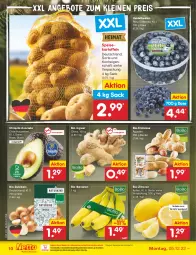 Gazetka promocyjna Netto Marken-Discount - Filial-Angebote - Gazetka - ważna od 10.12 do 10.12.2022 - strona 12 - produkty: angebot, angebote, asti, avocado, banane, bananen, beere, beeren, bestpreis, beutel, bio, bio-bananen, bio-zitronen, chiquita, eis, erdnüsse, heidelbeere, heidelbeeren, ingwer, kartoffel, kartoffeln, leine, ndk, reis, sac, Schal, Schale, speisekartoffeln, Ti, zitrone, zitronen, zwiebel, zwiebeln