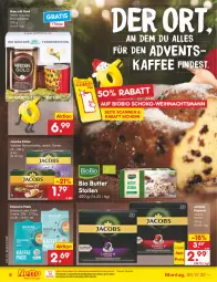 Gazetka promocyjna Netto Marken-Discount - Filial-Angebote - Gazetka - ważna od 10.12 do 10.12.2022 - strona 8 - produkty: bestpreis, bio, biobio, bohne, bohnen, bohnenkaffee, butter, eduscho, eis, jacobs, kaffee, löslicher bohnenkaffee, ndk, Nescafé, nescafé gold, reis, schoko, Stollen, tasse, Ti