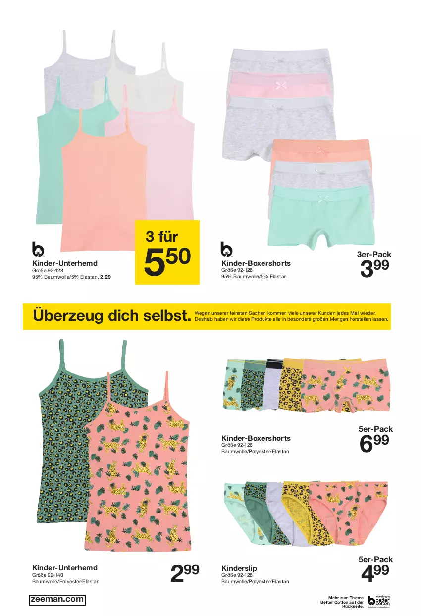 Aktueller Prospekt Zeeman - Prospekte - von 28.05 bis 03.06.2022 - strona 6 - produkty: Bau, baumwolle, bett, elle, hemd, Kinder, Kinder-Boxershorts, Kinder-Unterhemd, sac, shorts, slip, Unterhemd, wolle