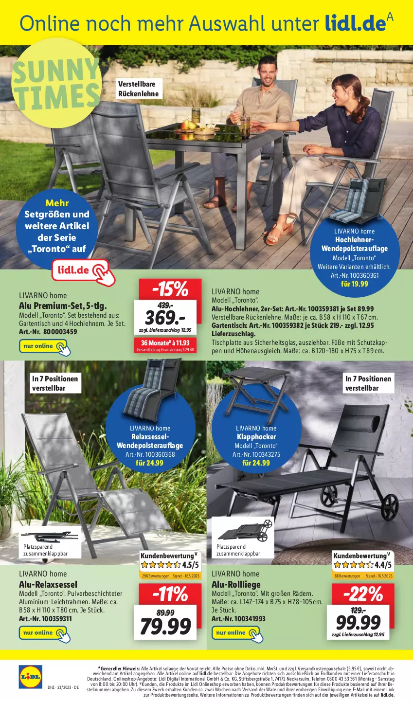 Aktueller Prospekt Lidl - Wochen-Highlights im Onlineshop - von 05.06 bis 11.06.2023 - strona 4 - produkty: angebot, angebote, dell, eis, elle, Garten, gartentisch, hocker, HP, latte, LG, Liege, Mode, ndk, reis, rel, relaxsessel, Ria, rückenlehne, rwe, Schal, Schale, sessel, telefon, Ti, tisch, tischplatte, uhr, weck