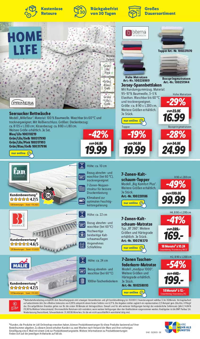 Aktueller Prospekt Lidl - Wochen-Highlights im Onlineshop - von 05.06 bis 11.06.2023 - strona 8 - produkty: auer, Bau, baumwolle, bett, bettwäsche, decke, dell, dip, eis, elle, erde, Ergee, federkern, kaltschaum-matratze, kissen, Kissenbezug, korb, mab, matratze, matratzen, Mode, ndk, reis, Ria, ring, schauma, seersucker, seersucker bettwäsche, spannbettlaken, Tasche, taschen, taschenfederkern-matratze, Ti, topper, Trockner, weck, wolle