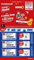 Gazetka promocyjna Penny - Prospekte - Gazetka - ważna od 11.11 do 11.11.2023 - strona 23 - produkty: angebot, angebote, congstar, coupon, eis, ente, erde, google play, gutschein, mac, papier, payback, Ria, Ti