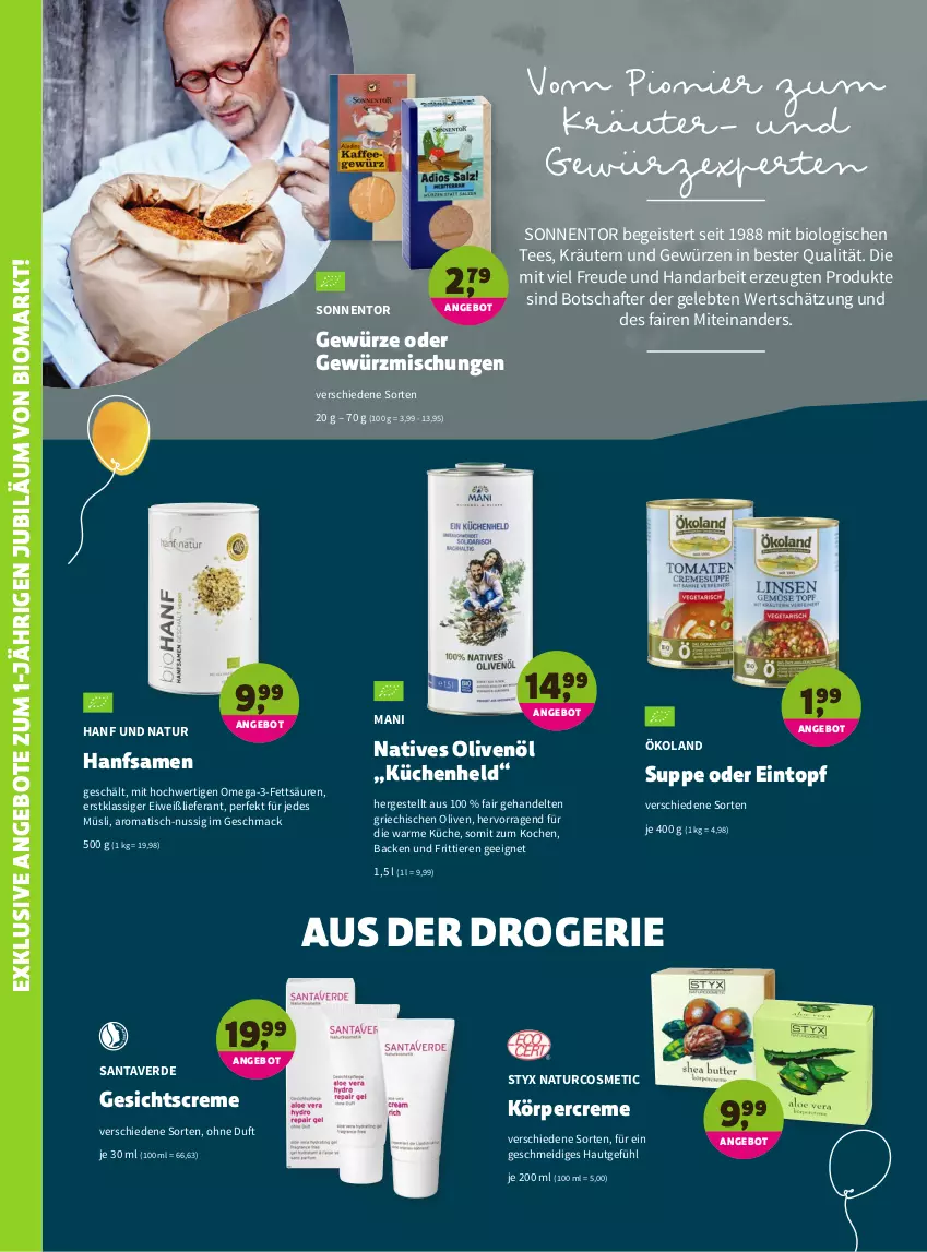 Aktueller Prospekt Denns Biomarkt - Prospekte - von 27.04 bis 10.05.2022 - strona 10 - produkty: angebot, angebote, bio, creme, eintopf, eis, erde, Gesichtscreme, gewürz, Gewürzmischung, Körpercreme, kräuter, kräutern, küche, Küchen, mac, müsli, natives olivenöl, natur, nuss, olive, oliven, olivenöl, omega, Omega-3, suppe, tee, Ti, Tiere, tisch, topf