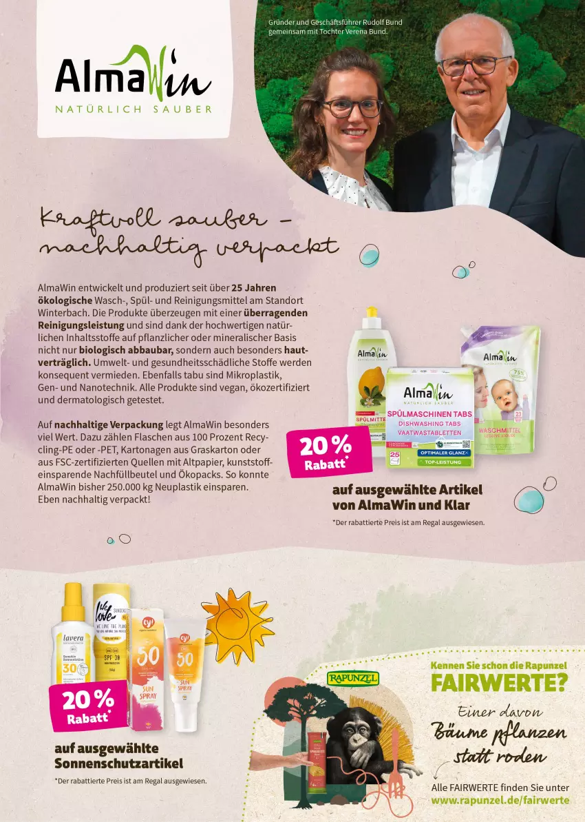 Aktueller Prospekt Denns Biomarkt - Prospekte - von 27.04 bis 10.05.2022 - strona 7 - produkty: Abba, asti, Bau, beutel, bio, Clin, eis, elle, erde, flasche, Gesundheit, natur, natura, papier, regal, Reinigung, Reinigungsmittel, reis, rwe, sonnenschutz, spülmaschinen, Ti, WICK