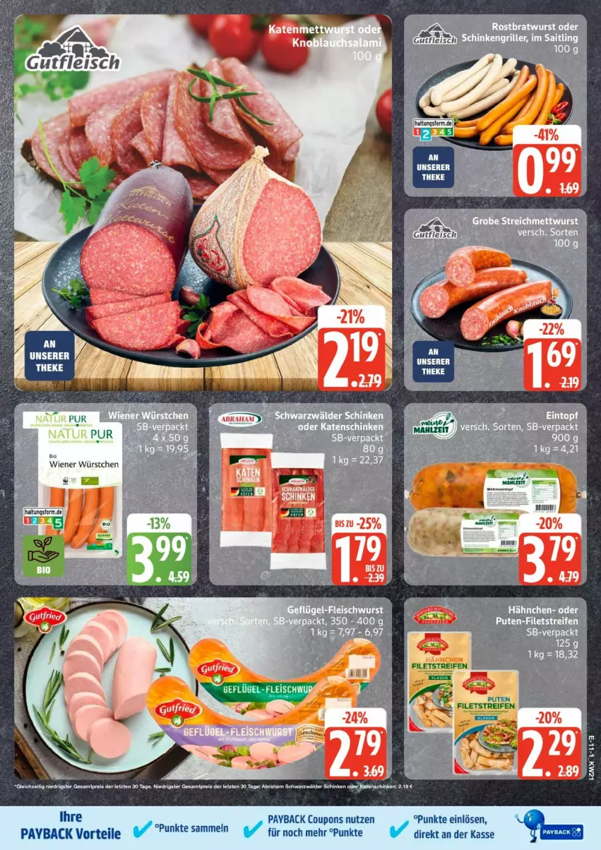 Aktueller Prospekt Edeka - Prospekte - von 18.05 bis 23.05.2026 - strona 12 - produkty: coupon, coupons, eis, payback, reis, schinken, schwarzwälder schinken, Ti, wiener, wiener würstchen, würstchen, ZTE