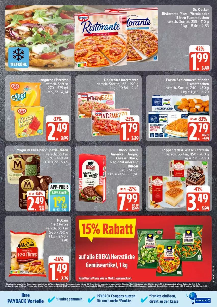 Aktueller Prospekt Edeka - Prospekte - von 18.05 bis 23.05.2026 - strona 16 - produkty: bio, burger, coppenrath, eis, lack, payback, reis, Ria, Ti