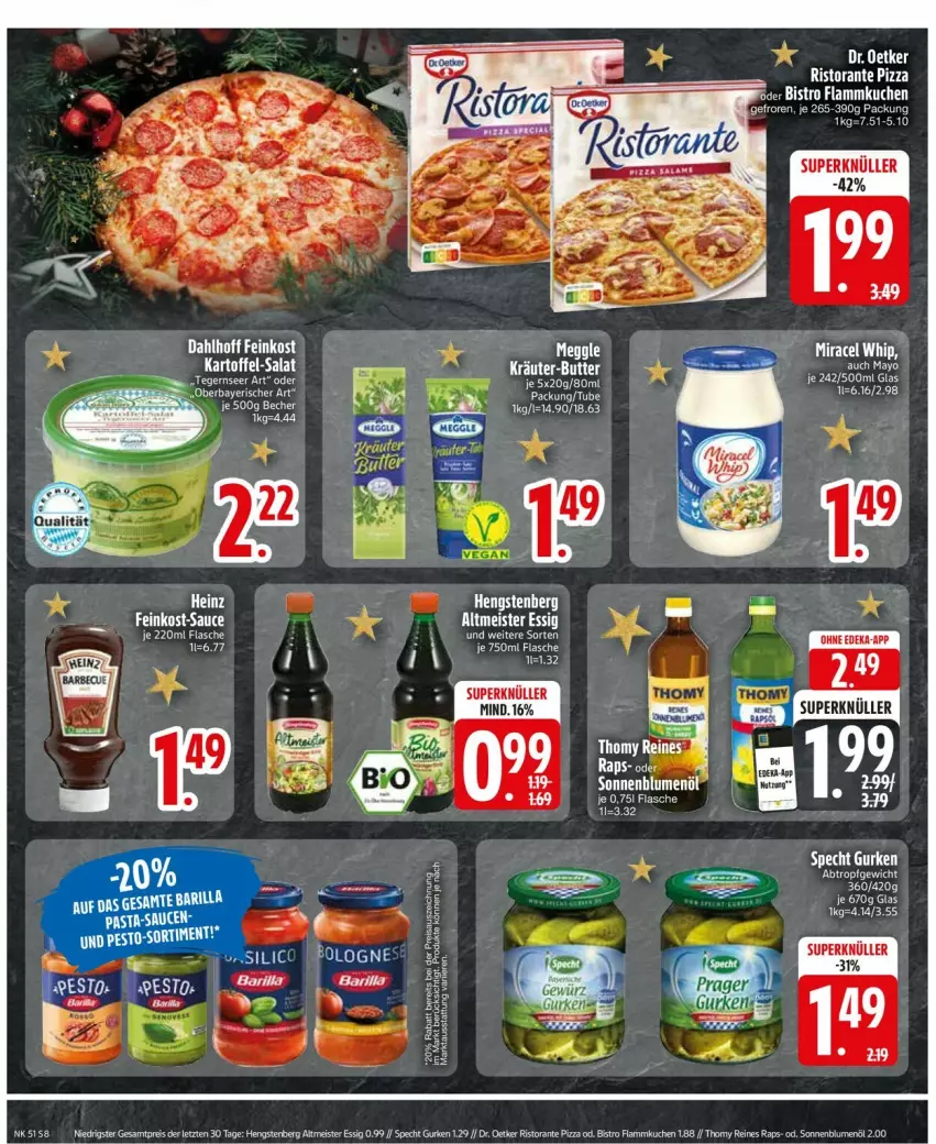 Aktueller Prospekt Edeka - Prospekte - von 16.12 bis 21.12.2024 - strona 10 - produkty: butter, deka, Dr. Oetker, eis, essig, feinkost, flammkuchen, flasche, gurke, gurken, kartoffel, kräuter, kräuter-butter, kuchen, lamm, Meister, salat, sauce, specht, Ti, Yo, ZTE