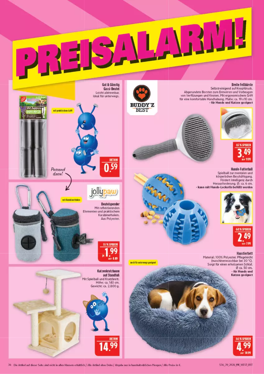 Aktueller Prospekt Marktkauf - Prospekt - von 20.09 bis 26.09.2026 - strona 36 - produkty: aust, ball, Bau, bett, beutel, Brei, bürste, eis, ente, erde, Intel, Kratzbaum, reis, Ria, rwe, Stier, Ti, Tiere, tisch