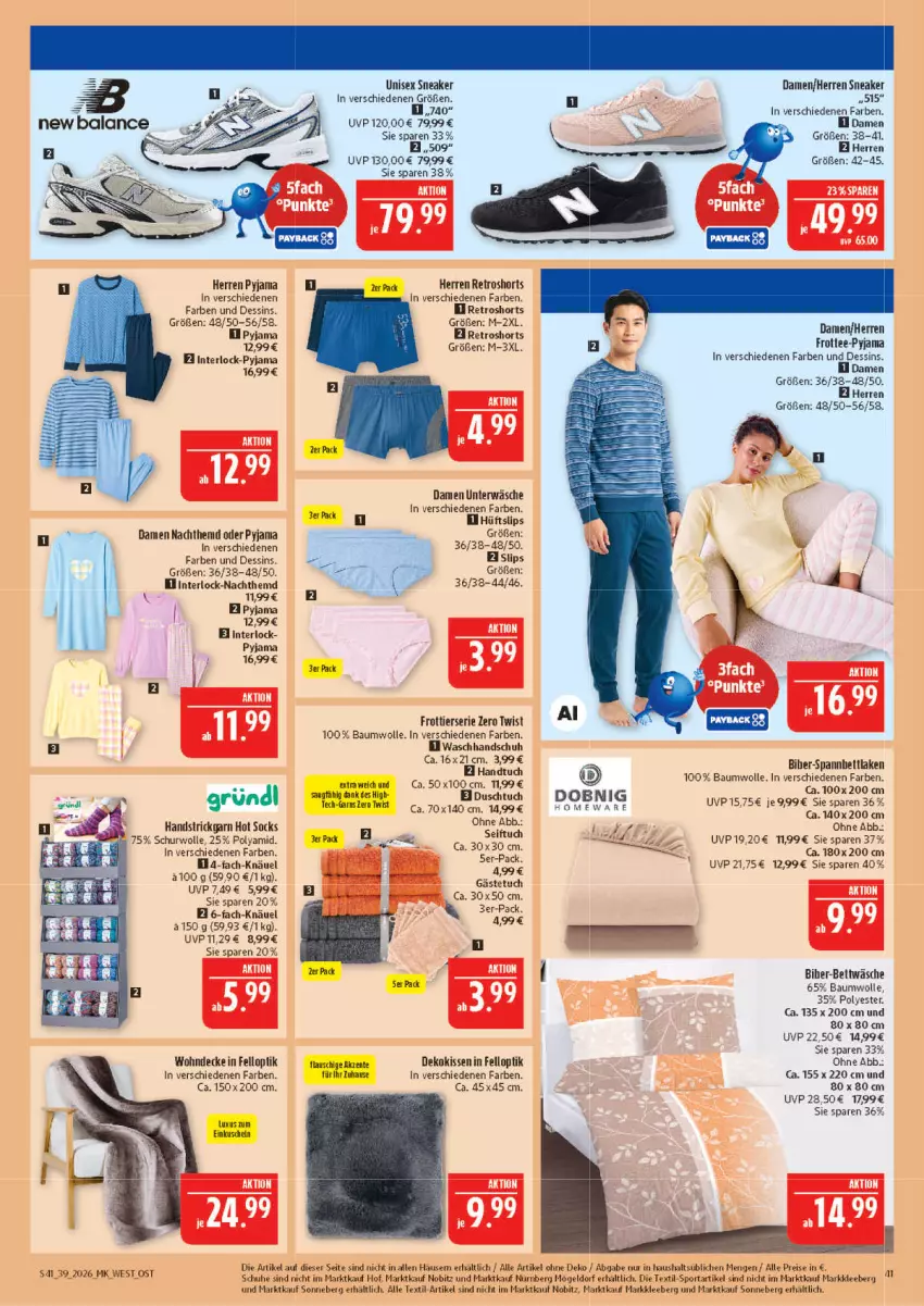 Aktueller Prospekt Marktkauf - Prospekt - von 20.09 bis 26.09.2026 - strona 41 - produkty: Bau, baumwolle, bett, bettwäsche, decke, dekokissen, duschtuch, eis, ente, gästetuch, hemd, Kamin, kissen, LG, Nachthemd, Pyjama, reis, retroshorts, schuhe, shorts, slip, slips, sneaker, spannbettlaken, Sport, Strickgarn, tee, Ti, tuc, uhr, Unterwäsche, waschhandschuh, wolle