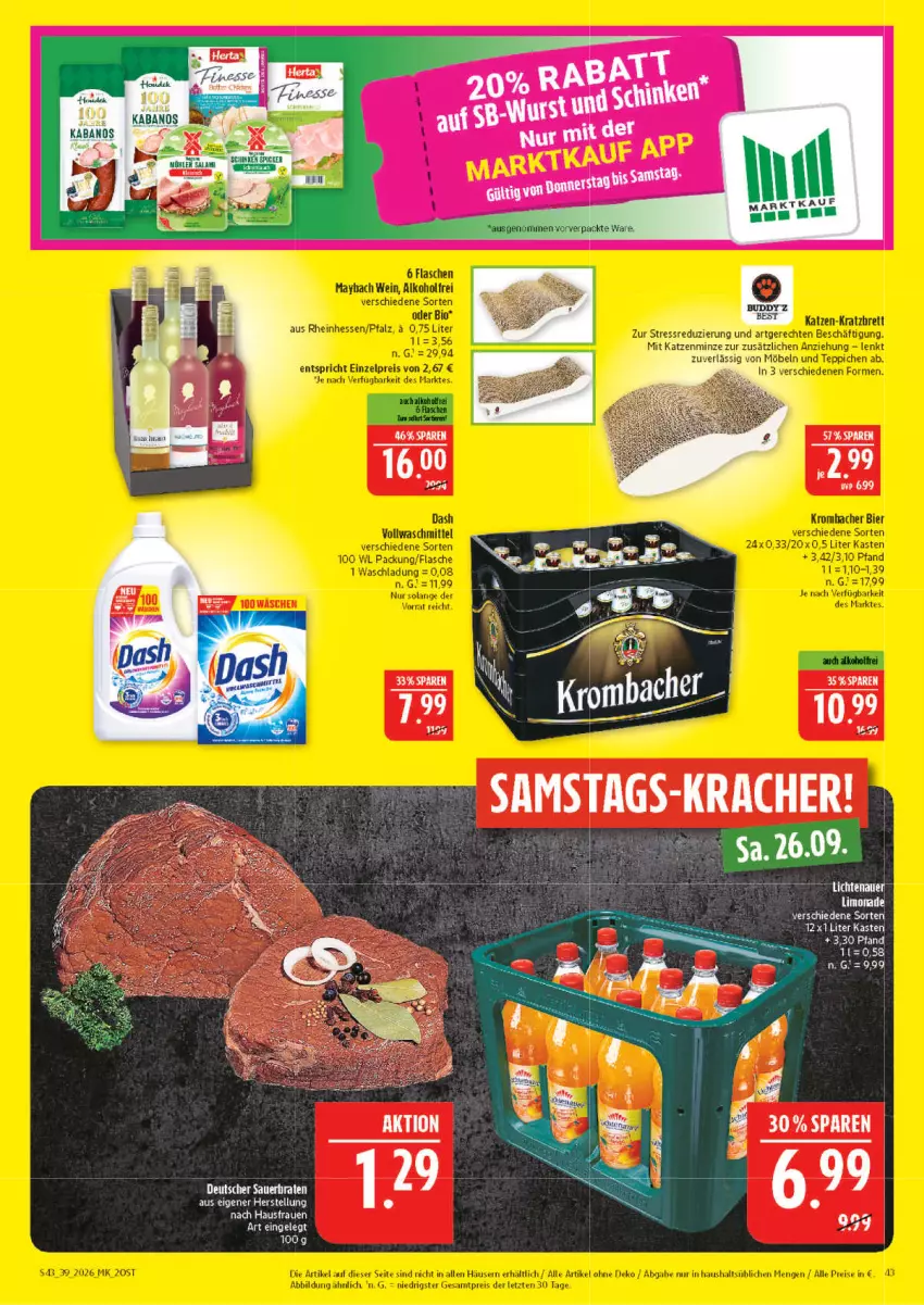 Aktueller Prospekt Marktkauf - Prospekt - von 20.09 bis 26.09.2026 - strona 43 - produkty: auer, kracher, limo, limonade