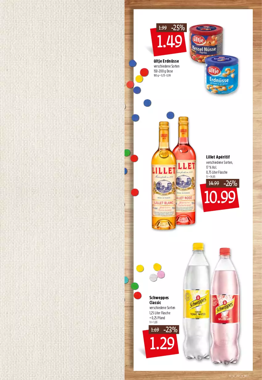 Aktueller Prospekt Kupsch - Angebote der Woche - von 27.12 bis 31.12.2021 - strona 2 - produkty: erdnüsse, flasche, lillet, schweppes, Ti, ültje, ültje erdnüsse