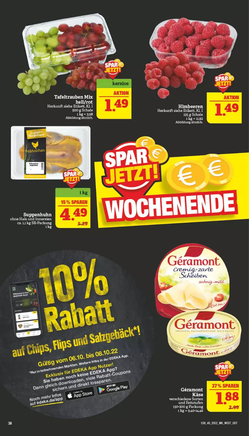 Aktueller Prospekt Marktkauf - Prospekt - von 02.10 bis 08.10.2022 - strona 42 - produkty: Käse, Schal, Schale, suppe, suppen, Suppenhuhn, tafeltrauben, trauben