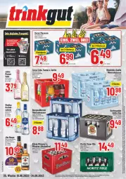 Gazetka promocyjna Trinkgut - Gazetka - ważna od 24.06 do 24.06.2023 - strona 1 - produkty: alkohol, Alwa, angebot, angebotspreis, bourbon, bourbon whiskey, burgwallbronn, coca-cola, cola, deka, deutschlandcard, eis, elle, erde, fanta, flasche, jim beam, jules mumm, könig pilsener, LG, mineralwasser, mumm, pils, pilsener, Rana, reis, rheinfels quelle, sekt, sprite, Ti, uhr, wasser, whiskey, wodka