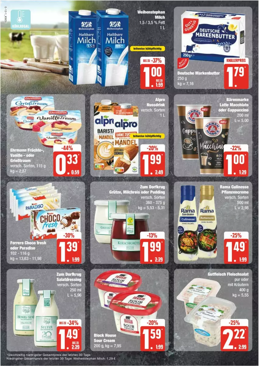 Aktueller Prospekt Edeka - Prospekte - von 26.08 bis 31.08.2024 - strona 12 - produkty: braten, creme, eis, milch, pflanze, pflanzen, pflanzencreme, reis, Ti, weihenstephan, ZTE