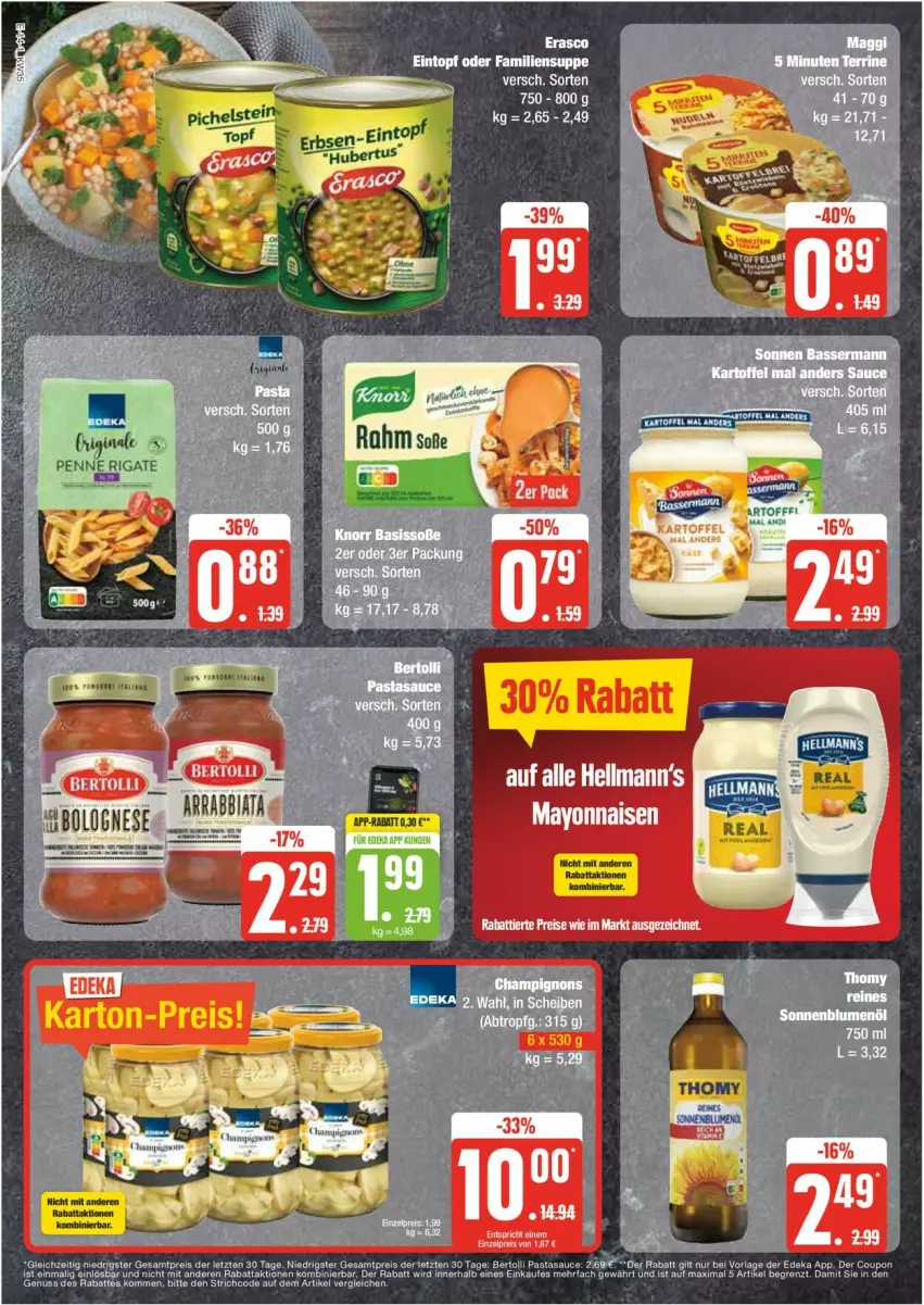 Aktueller Prospekt Edeka - Prospekte - von 26.08 bis 31.08.2024 - strona 14 - produkty: champignon, champignons, eintopf, erasco, knorr, LG, salat, Soße, suppe, Ti, topf