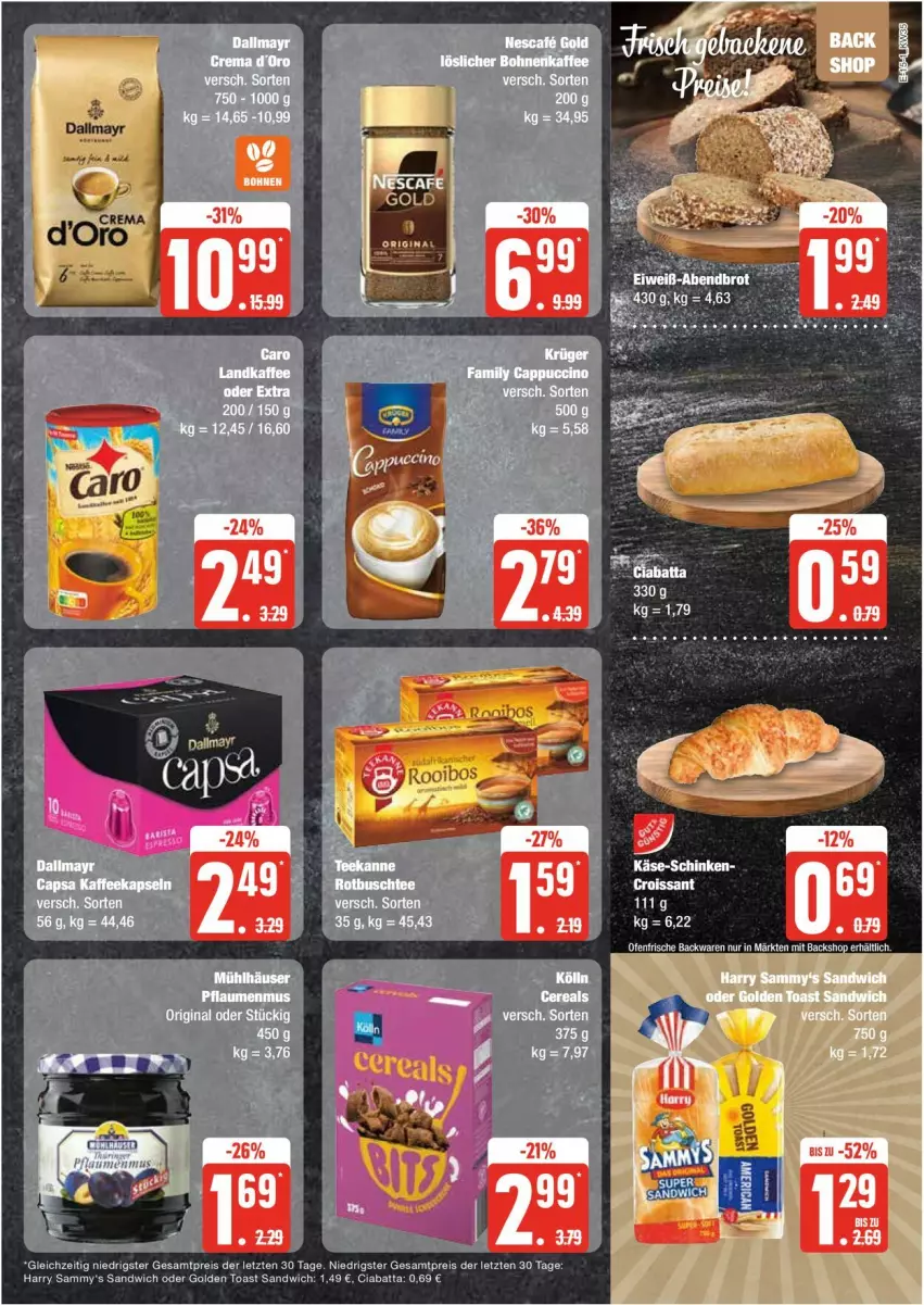 Aktueller Prospekt Edeka - Prospekte - von 26.08 bis 31.08.2024 - strona 15 - produkty: brot, ciabatta, Croissant, eis, golden toast, Käse, pflaume, pflaumen, pflaumenmus, reis, sandwich, schinken, tee, Ti, toast, ZTE