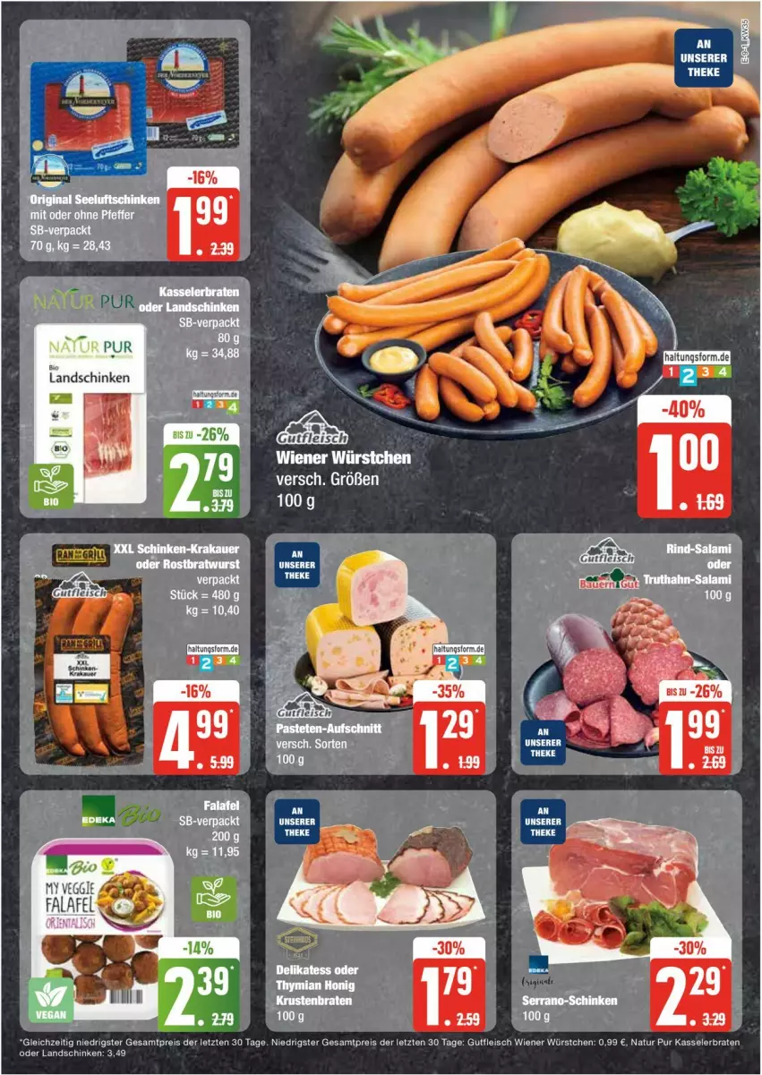 Aktueller Prospekt Edeka - Prospekte - von 26.08 bis 31.08.2024 - strona 9 - produkty: auer, braten, eis, fleisch, gutfleisch, kasseler, Kasselerbraten, krakauer, natur, reis, schinken, Ti, wiener, wiener würstchen, würstchen, ZTE