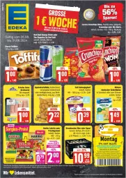 Gazetka promocyjna Edeka - Prospekte - Gazetka - ważna od 31.08 do 31.08.2024 - strona 1 - produkty: chips, coupon, crunchips, deka, drink, eis, energy drink, haribo, krombache, krombacher, lorenz, lorenz crunchips, paprika, red bull, reis, Schere, Ti, ZTE