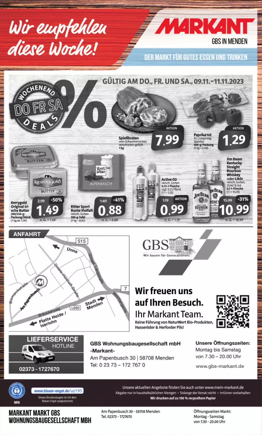 Aktueller Prospekt Markant - Prospekte - von 06.11 bis 11.11.2023 - strona 16 - produkty: angebot, angebote, Bau, bio, Brei, butter, eier, elle, gin, hasseröder, lieferservice, natur, pils, rel, rwe, uhr