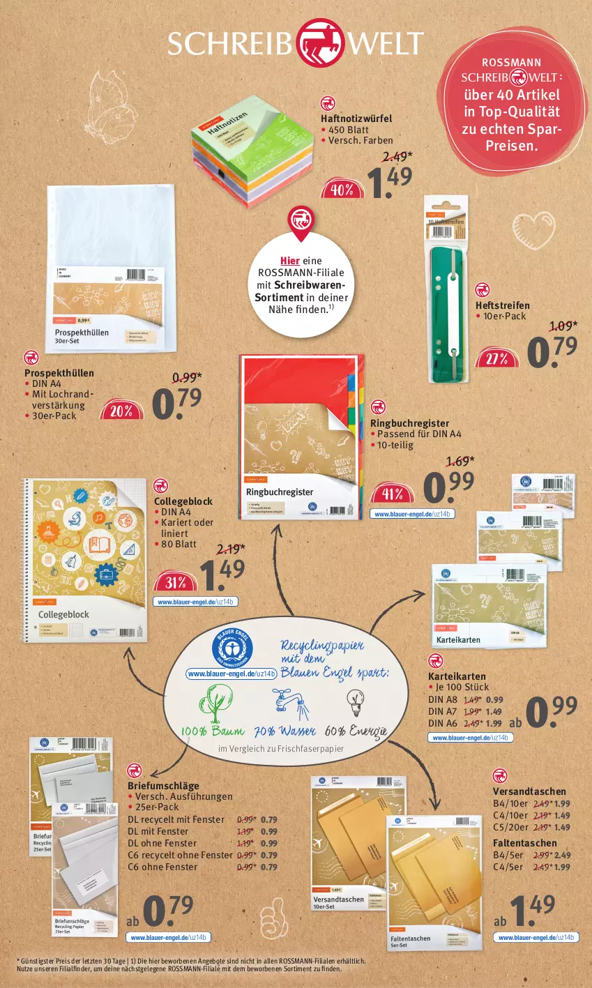 Aktueller Prospekt Rossmann - Prospekte - von 08.01 bis 19.01.2024 - strona 3 - produkty: angebot, angebote, auer, Bau, brie, buch, Clin, collegeblock, din a4, eis, Engel, fenster, papier, prospekthüllen, reifen, reis, ring, schreibwaren, Tasche, taschen, Ti, wasser, würfel, ZTE