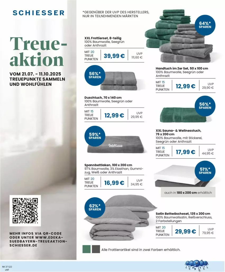 Aktueller Prospekt Edeka - Prospekte - von 08.09 bis 13.09.2025 - strona 24 - produkty: Bau, baumwolle, bett, bettwäsche, deka, duschtuch, elle, handtuch, spannbettlaken, teller, Ti, tuc, Wellnesstuch, wolle