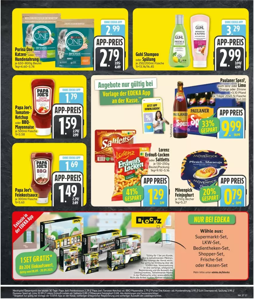 Aktueller Prospekt Edeka - Prospekte - von 08.09 bis 13.09.2025 - strona 9 - produkty: ariel, Becher, beutel, deka, flasche, Guhl, hundenahrung, ketchup, limo, lorenz, mayonnaise, orange, Papa Joe's, purina, shampoo, Spezi, spülung, tomate, tomaten, Yo, zitrone
