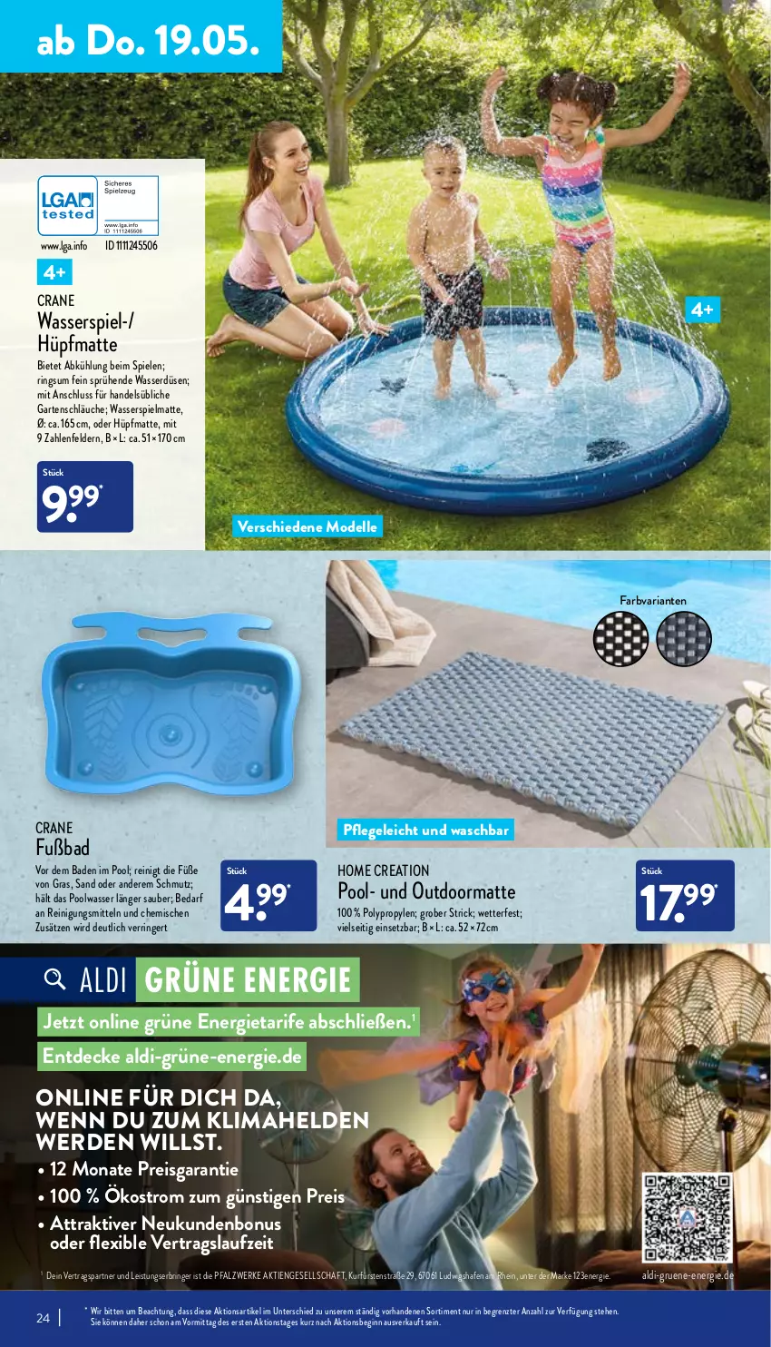 Aktueller Prospekt Aldi Nord - Aldi-Aktuell - von 16.05 bis 21.05.2022 - strona 24 - produkty: aldi, Bad, decke, dell, eis, elle, erde, Garten, gin, LG, Mode, pool, Reinigung, Reinigungsmittel, reis, Ria, ring, schläuche, Spiele, Ti, wasser, Wasserspielmatte, ZTE