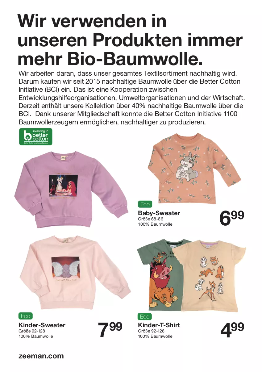 Aktueller Prospekt Zeeman - Prospekte - von 12.02 bis 18.02.2022 - strona 5 - produkty: Bau, baumwolle, bett, bio, bio-baumwolle, Kinder, Kinder-Sweater, Kinder-T-Shirt, rum, rwe, shirt, Sweater, T-Shirt, Ti, WICK, wolle