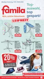 Gazetka promocyjna Famila - Prospekte - Gazetka - ważna od 05.02 do 05.02.2022 - strona 1 - produkty: angebot, asus, Bau, Brei, bügel, Bügeleisen, Bügelstation, bügeltisch, dampfbügelstation, eis, elle, leine, reis, steckdose, teller, Ti, tisch, Trockner, wäscheschirm, wäschespinne