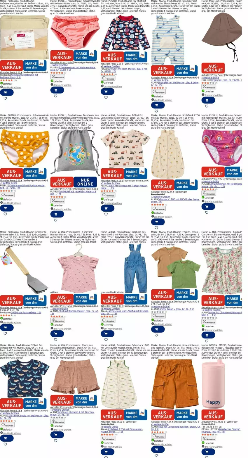 Aktueller Prospekt Dm Drogerie - Prospekte - von 24.11 bis 03.12.2025 - strona 20 - produkty: Astra, aufbewahrungstasche, Bau, Becher, beutel, blume, blumen, braun, bürste, eis, elle, fisch, grill, hose, jeans, Kugel, Latzhose, leine, melone, melonen, merl, Profissimo, reis, Ria, sac, schlafsack, shirt, shirts, shorts, sim, Strampler, T-Shirt, Tasche, taschen, Ti, tunika, usb