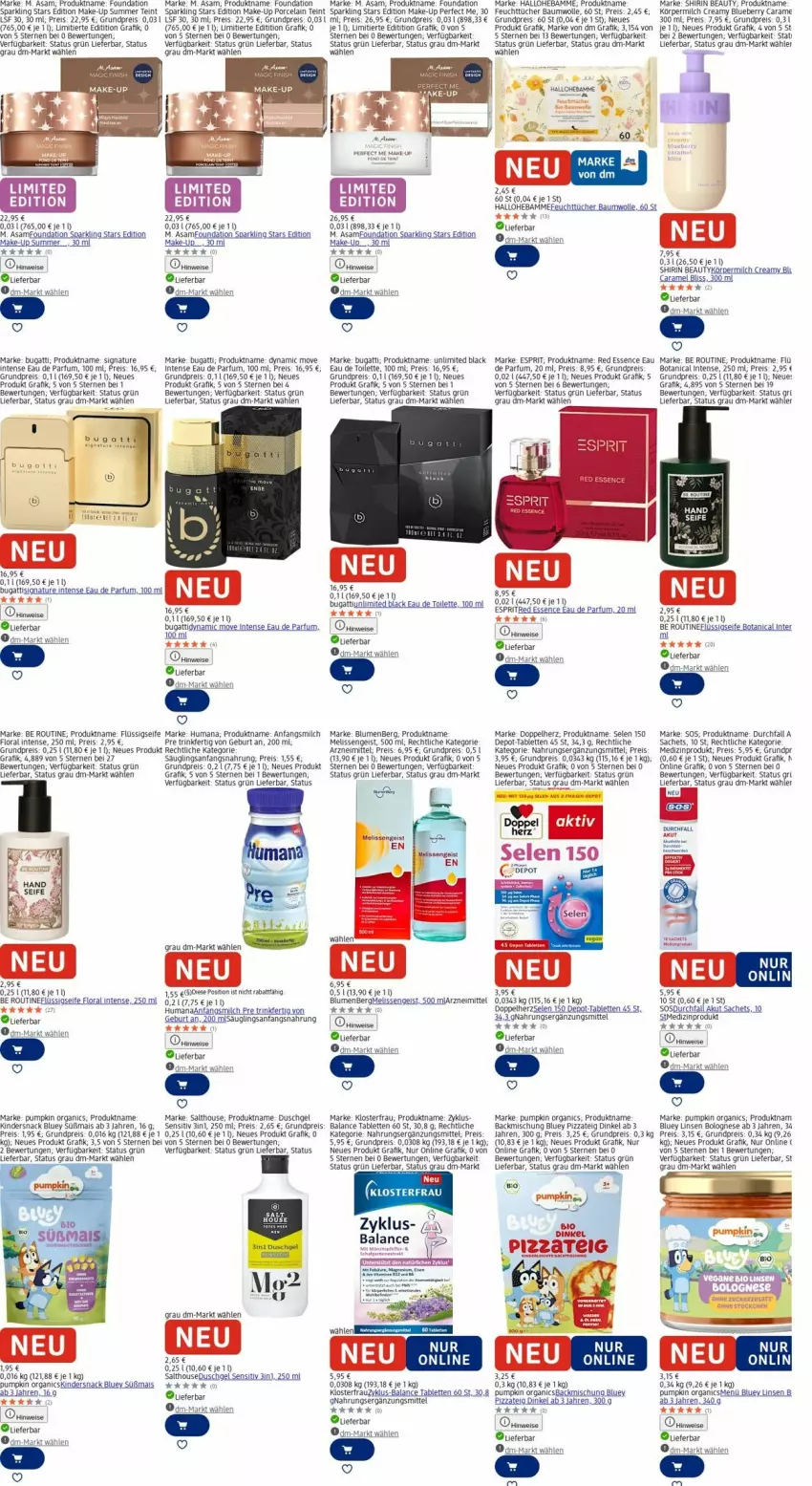 Aktueller Prospekt Dm Drogerie - Prospekte - von 24.11 bis 03.12.2025 - strona 5 - produkty: axe, backmischung, Bau, baumwolle, blueberry, blume, blumen, bolognese, bugatti, caramel, doppelherz, duschgel, Eau de parfum, eau de toilette, eis, elle, esprit, feuchttücher, flüssigseife, Haxe, Kinder, lack, LG, linsen, mais, Make-up, medizinprodukt, milch, natur, parfum, pizza, Pizzateig, reis, sac, Schal, Seife, snack, tablet, tablett, Tablette, tee, Ti, tücher, wolle