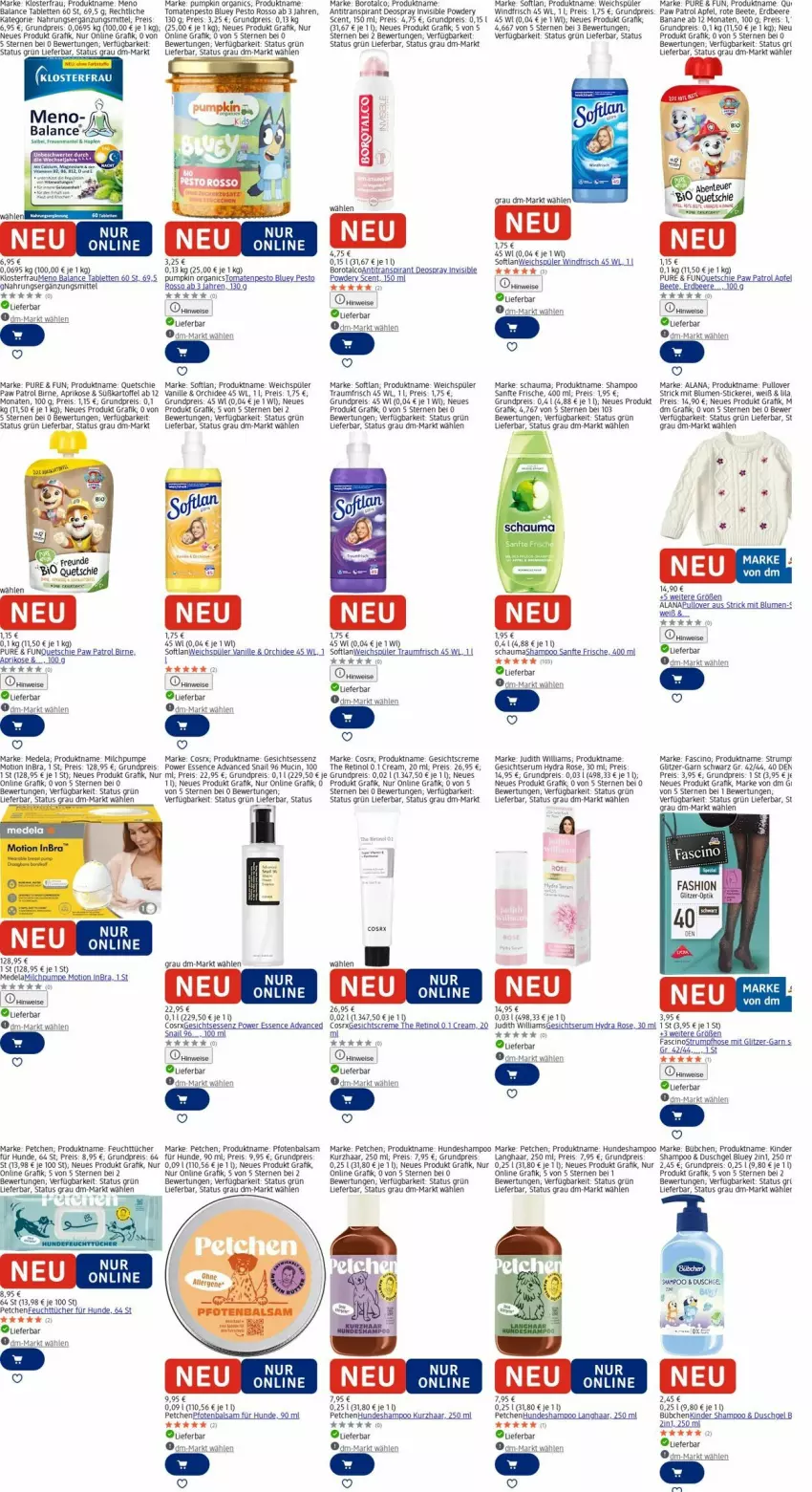 Aktueller Prospekt Dm Drogerie - Prospekte - von 24.11 bis 03.12.2025 - strona 6 - produkty: Antitranspirant, apfel, aprikose, balsam, banane, beere, blume, blumen, Borotalco, bübchen, cin, creme, deo, deospray, duschgel, eis, erdbeere, feuchttücher, Gesichtscreme, hose, HP, kartoffel, Kinder, milch, orchidee, Paw Patrol, pesto, Pullover, reis, rum, schauma, Serum, shampoo, Softlan, Strumpfhose, tablet, tablett, Tablette, tee, Ti, tomate, tomaten, tücher, vanille, weichspüler