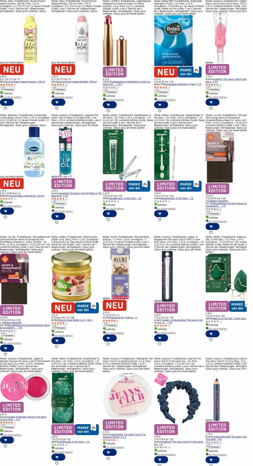 Aktueller Prospekt Dm Drogerie - Prospekte - von 24.11 bis 03.12.2025 - strona 7 - produkty: Bad, balsam, bio, bübchen, creme, curry, drink, eis, erde, erdnuss, hose, jeans, LG, Lipgloss, Lippenbalsam, Make-up, Maske, mousse, nuss, pflanze, pflanzen, Pinsel, reiniger, reis, Ria, rouge, rum, schaumbad, Strumpfhose, Ti