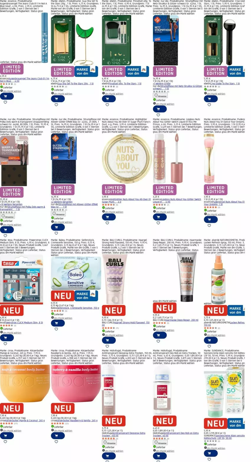 Aktueller Prospekt Dm Drogerie - Prospekte - von 24.11 bis 03.12.2025 - strona 8 - produkty: Alverde, Antitranspirant, arla, body, butter, coconut, creme, cremeseife, deo, deo roll-on, deospray, eis, Engel, erde, hose, jeans, kosmetik, LG, Lipgloss, mango, Maske, natur, naturkosmetik, Pinsel, Pinselset, raspberry, reis, Ria, roll-on, rum, Seife, sonnencreme, Strumpfhose, tee, tesa, Ti, Yo